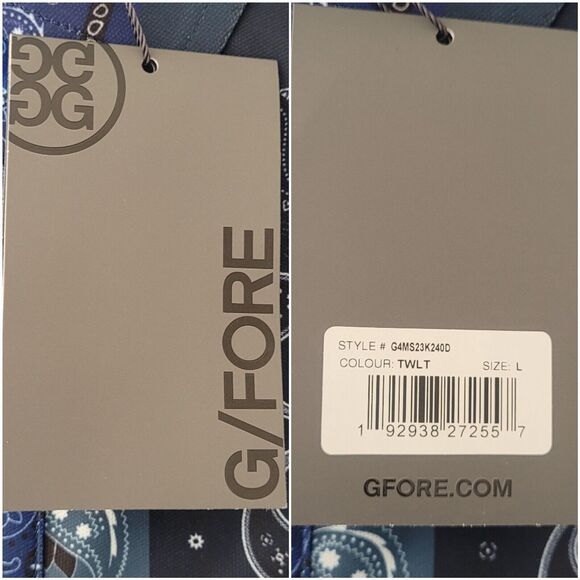 G/FORE Blue Polo Shirt with Geometric Patterns - Picture 6 of 11